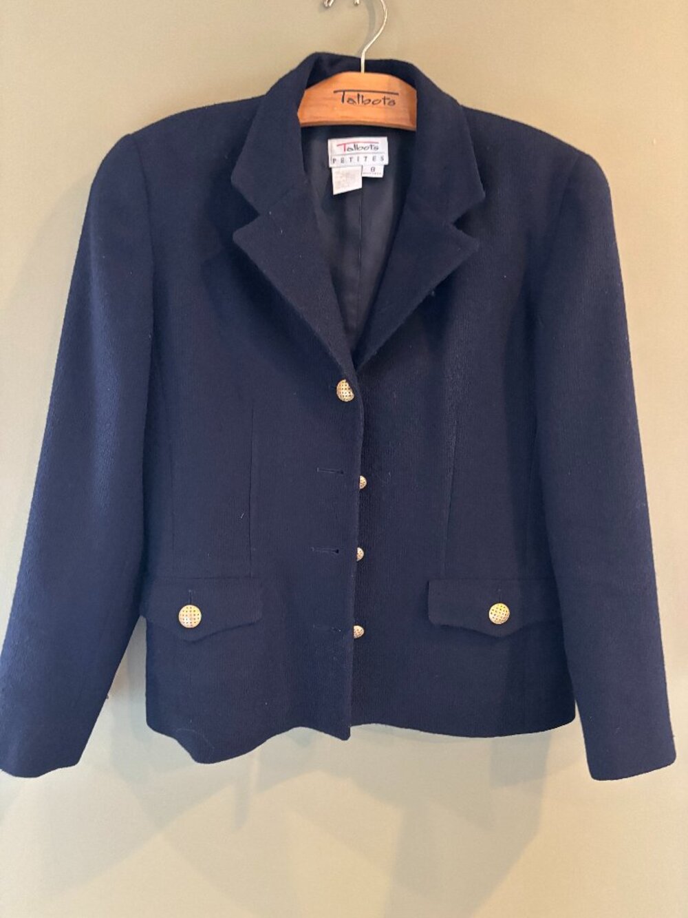 Vintage USA Talbots Petites Wool Jacket Size 8 | Classic Preppy Workwear
